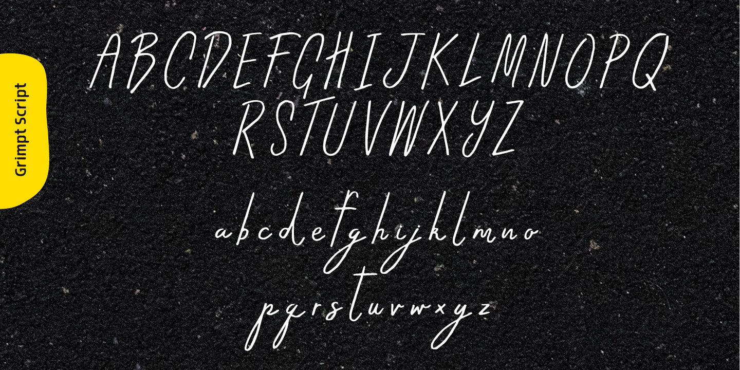 Пример шрифта Grimpt Script